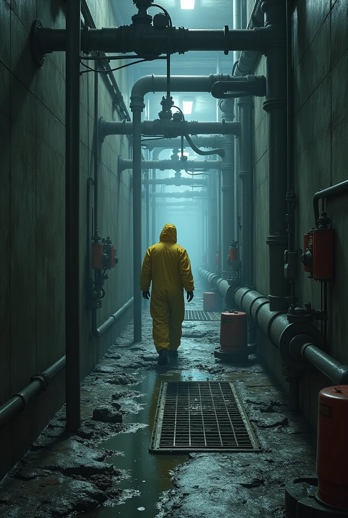 I want you to create an image of basic sanitation in a sewer