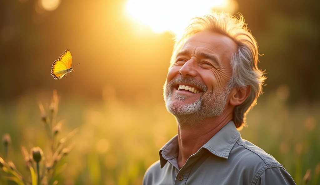 HAPPY MAN BECAUSE HE IS BEING BETTER