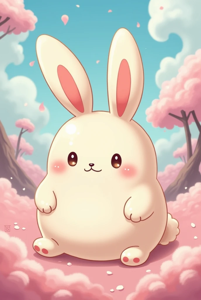 A mochi anime with small bunny ears