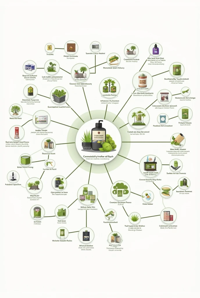 Sustainability mind map, profit and cosmetics 