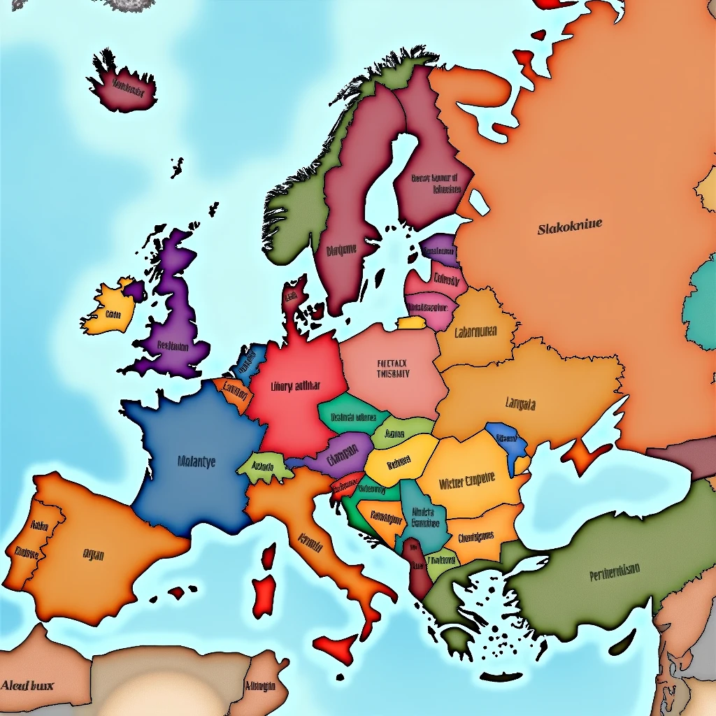 the map of europe if the german empire, the Austria-Hungary Empire, Belgium, Denmark, the Netherlands and Luxembourg unite