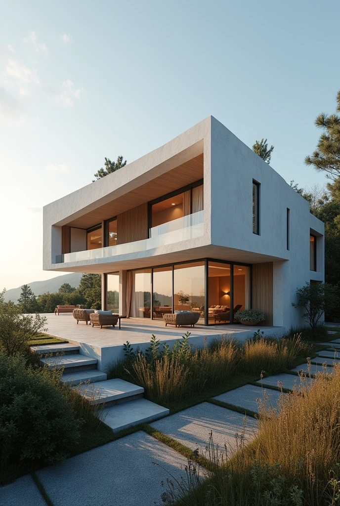 Create a house with an architectural concept that represents freedom and that has no windows 
