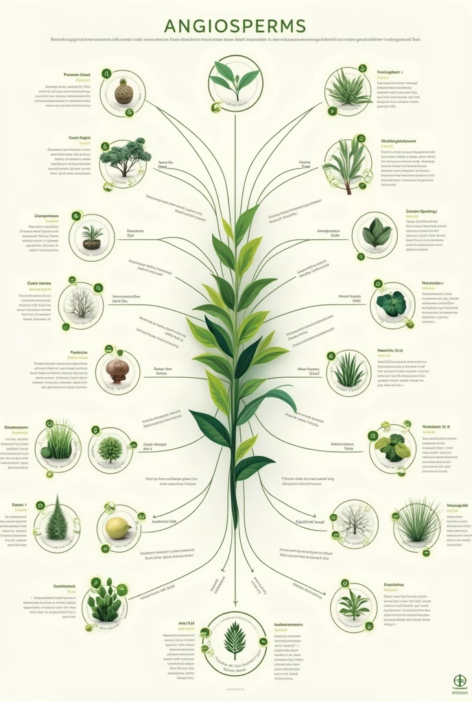 Make a small mind map about angiosperms containing reproduction, Nutrition, function, formation and habitat , 