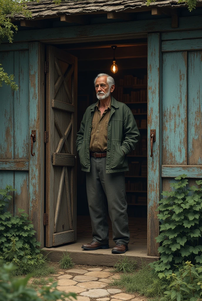 Open doors of old man house
