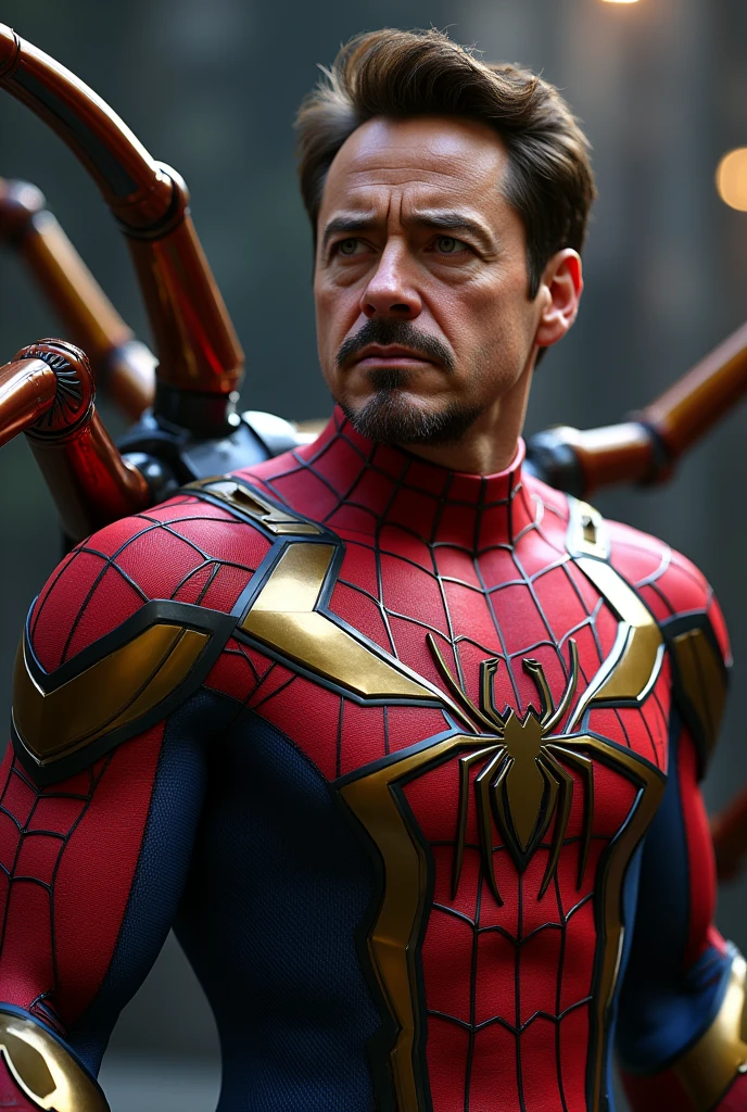 robertdowneyjr in iron spider suit