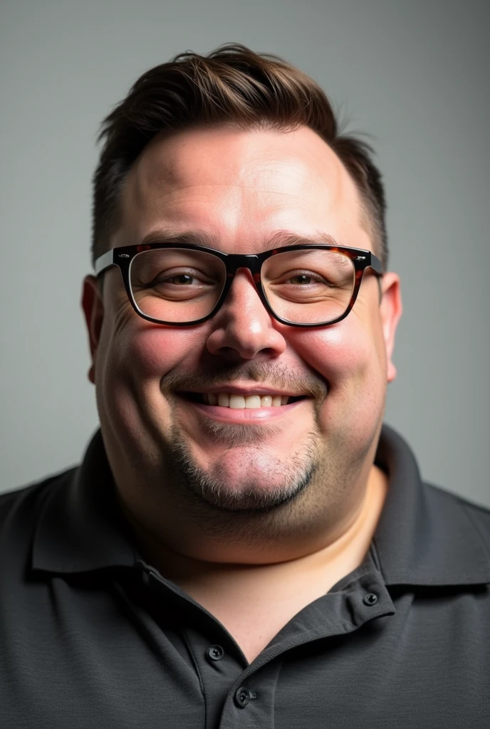 Believe me, the photo of a fat gay man with glasses and short hair