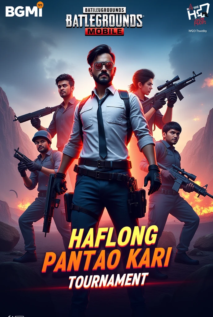 Make me a poster for bgmi tournament and write Haflong Pantao kari tournament on top