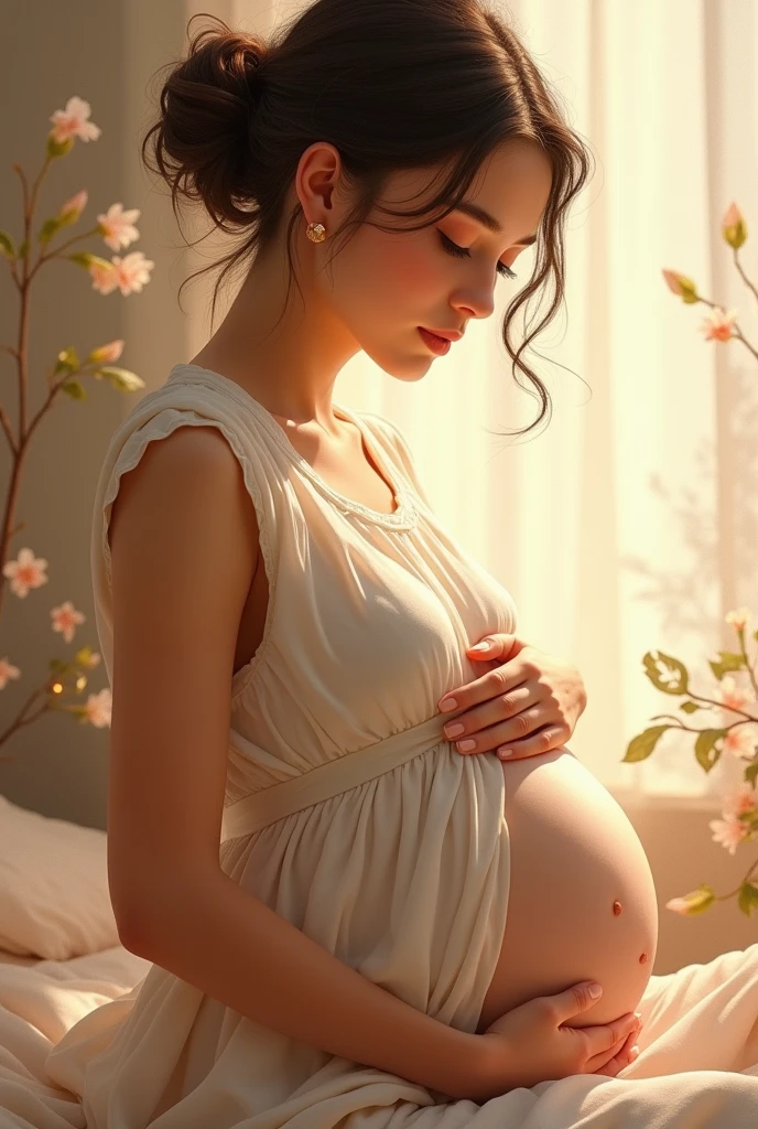 Portrait d'une fille enceinte