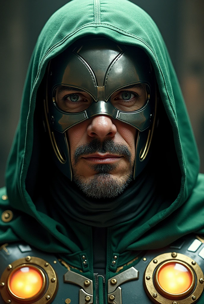 Real Robert Downey Jr in doctor doom form 