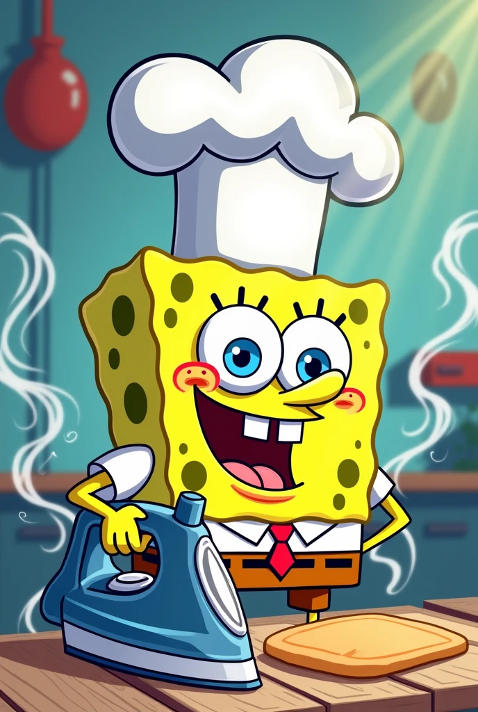 Spongebob ironer with chef hat