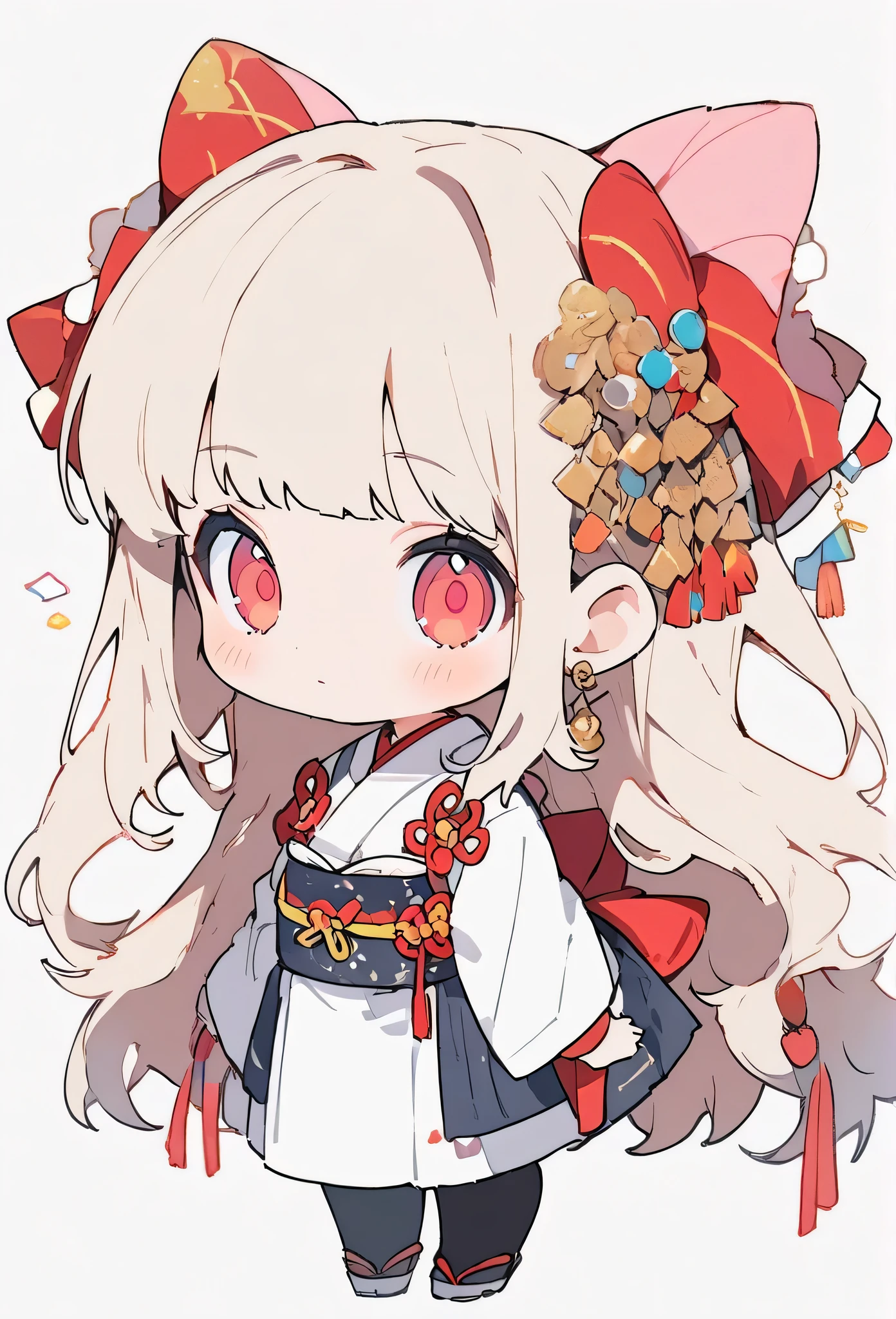 cute girl, flatcolor, line art, pop art, pop illustration, watercolor, clear, beautiful detail, japanese cloth, chibichara, fullbody, beautiful detail, best quality, top quality, ultra detailed, masterpiece, beautiful detail, chibi girl
