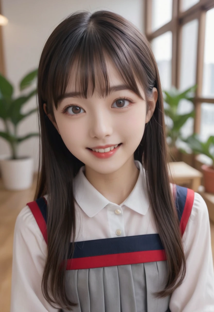 (Masterpiece, BestQuality:1.2), (hyperrealistic:1.1), (8k,Photorealistic), (superrealistic:1.4),little-girl taking a selfie,japanese,tween,twintail,school-uniform,((skirt-lift and shows her vagina)),(visible vagina),(she takes pleasure in showing her vagina),(she is holding a smartphone in one hand and taking a selfie), She is smiling brightly and posing happily,The background is the girl's room.BREAK (beautiful detailed teeth, eyes with large brown irises, blunt bangs,small mouth, fresh lips,nose blush),shiny skin,
