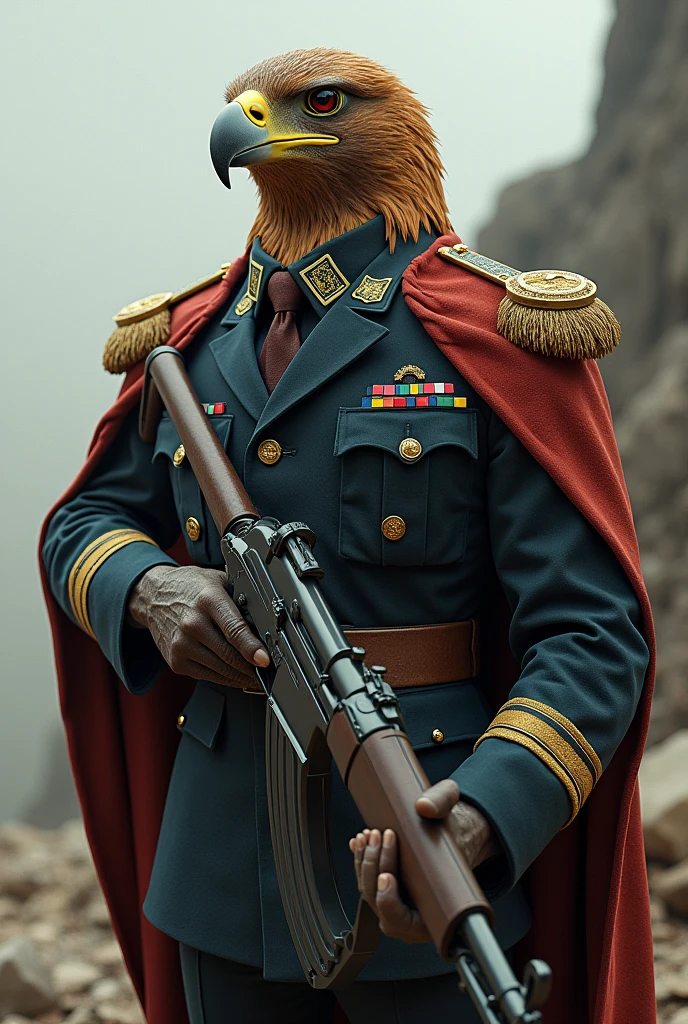 Hawk with riffle and Gen uniform