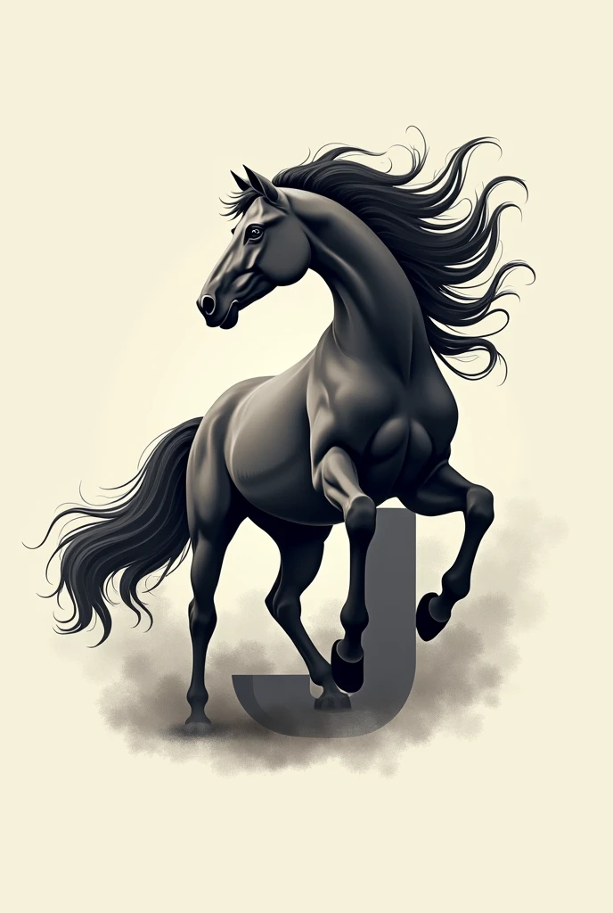 Horse symbol containing the letter J