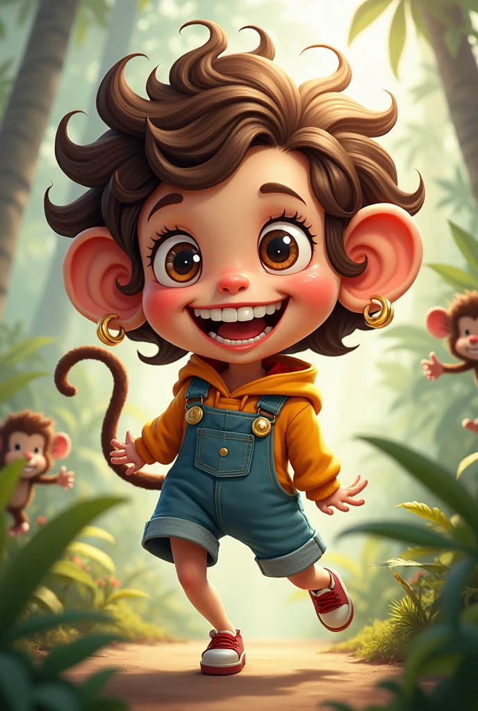 Funny laugh monkey girl
