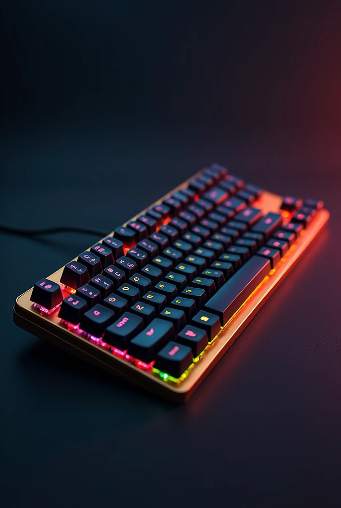 Keyboard 60% gold case and black transparent keycaps