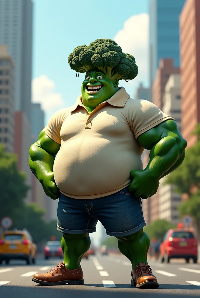 A buff vegetable in a polo shirt on Paulista Avenue