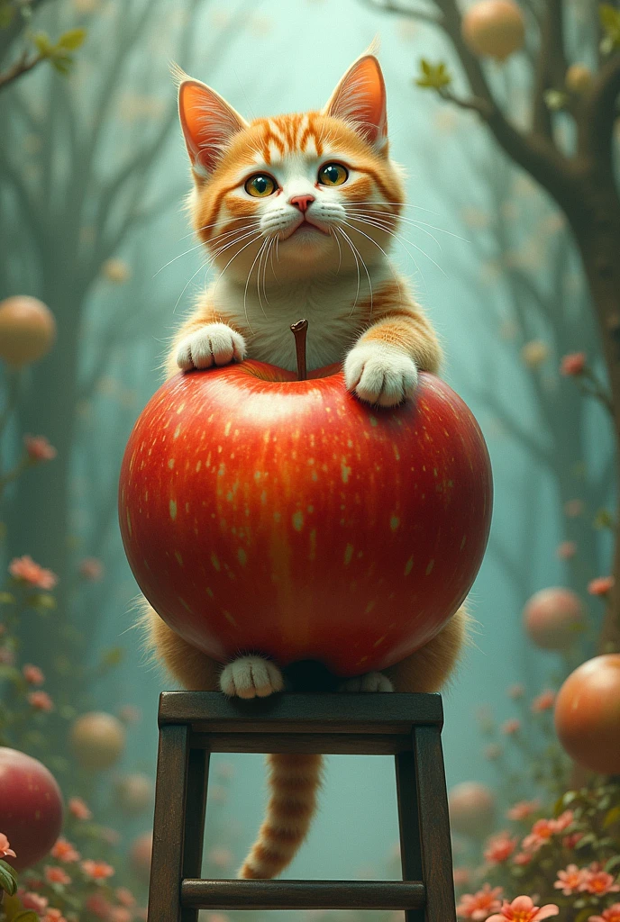 A mix of cat apple ladder