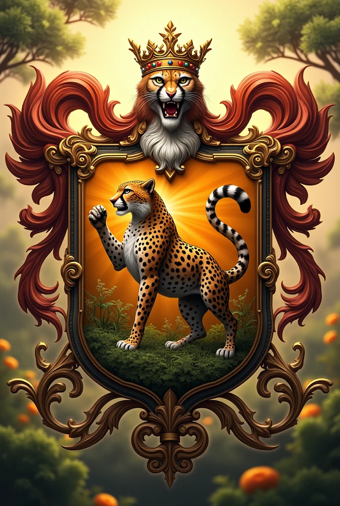Assemble a cheetah coat of arms 