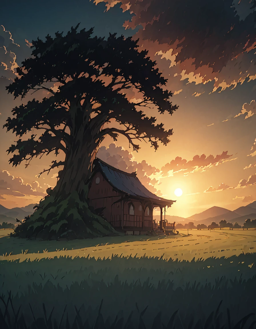 Masterpiece 8k Studio ghibli cabaña acogedoraMasterpiece 8k Studio ghibli cabaña acogedora A serene landscape of a grass field under a hellish sky with clouds. shadow, sunset natural light lighting!!!!! tejado arbol 8khdr!!!! shadow, sunset natural light lighting!!!!! noche media luna noche azulado acogedora increible 8khdr!!!!
cielo azul