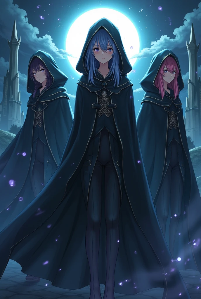 People wearing cloaks in anime