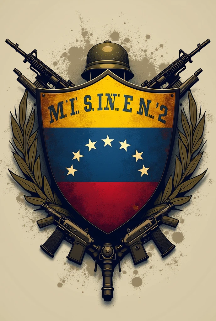 Create a military emblem for a Venezuelan resistance movement called Plan Z, incorporates the central phrase God is our Commander, incorporates weapons, The flag of Venezuela must be inside a shield