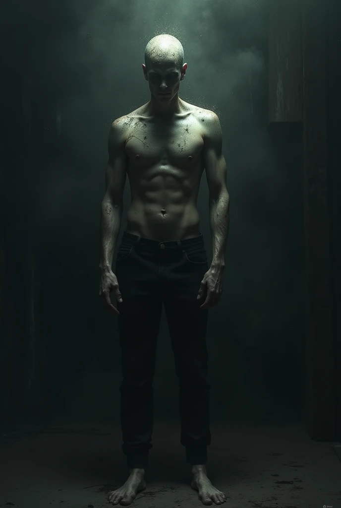 pulling the real person inside. The atmosphere is dark and foreboding,