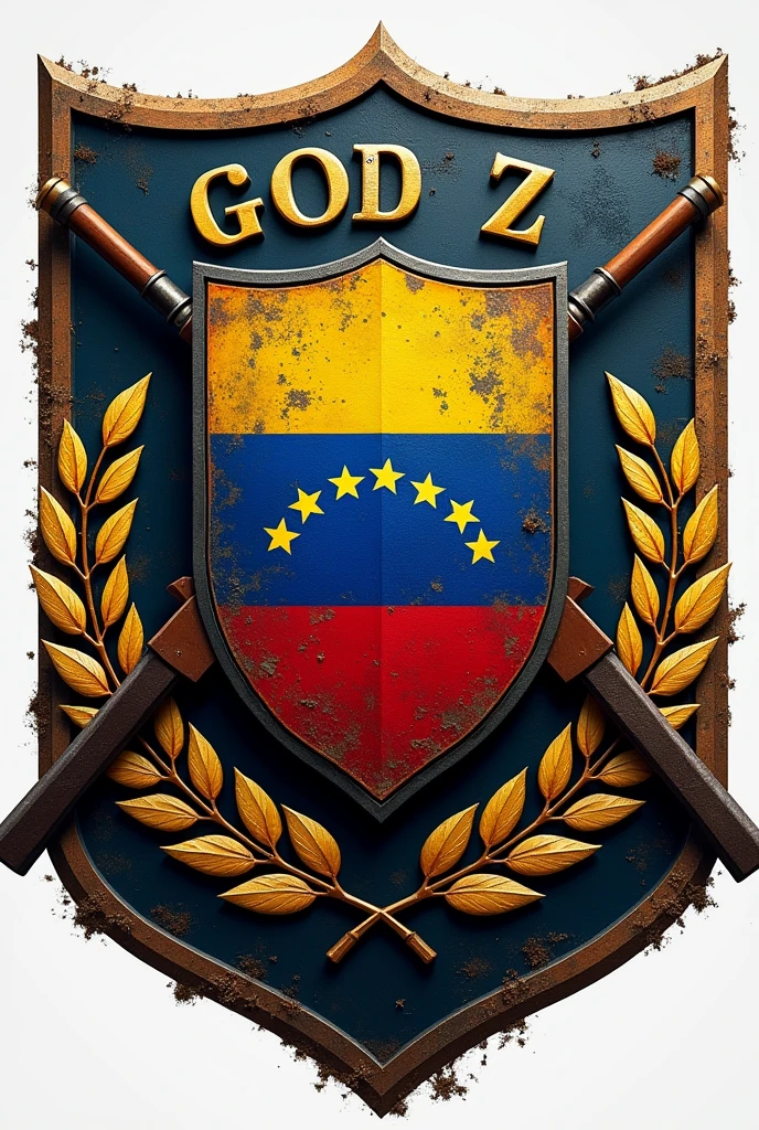 Create a military emblem for a Venezuelan resistance movement called Plan Z,  incorporates the central phrase God is our Commander, incorporates weapons,  The flag of Venezuela must be inside a shield,  improve it much more
