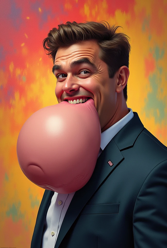 An hand putting a purple pill in other guy mouth, his tongue is out and the pill is put gently on his tongue