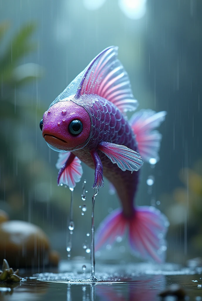 A fusion of grape fish and raincoat