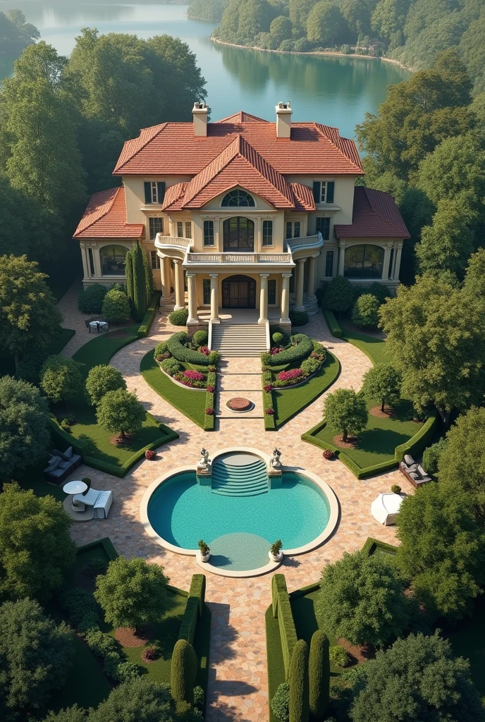 My own mansion, with everything i like, no bothers for money, my wife (housewife), 4-5 children,