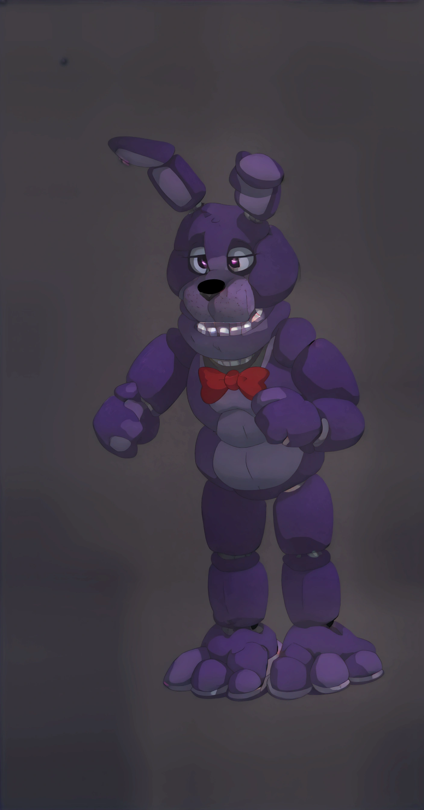 A creepy purple rabbit animatronic (BONNIE FROM FNAF)