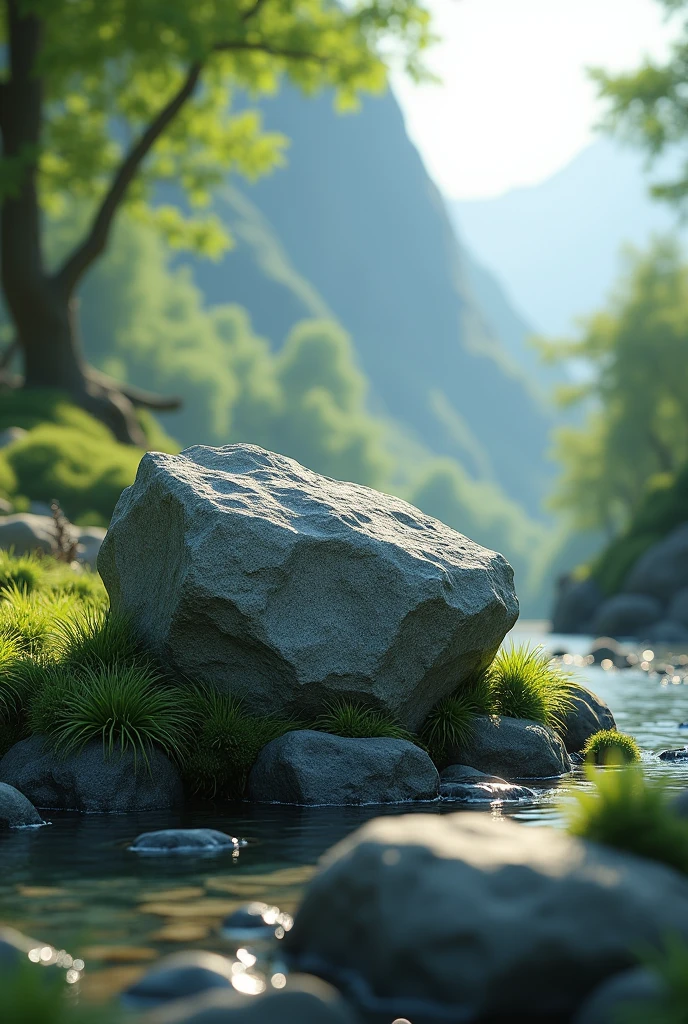 A Rock sitting peacefully 