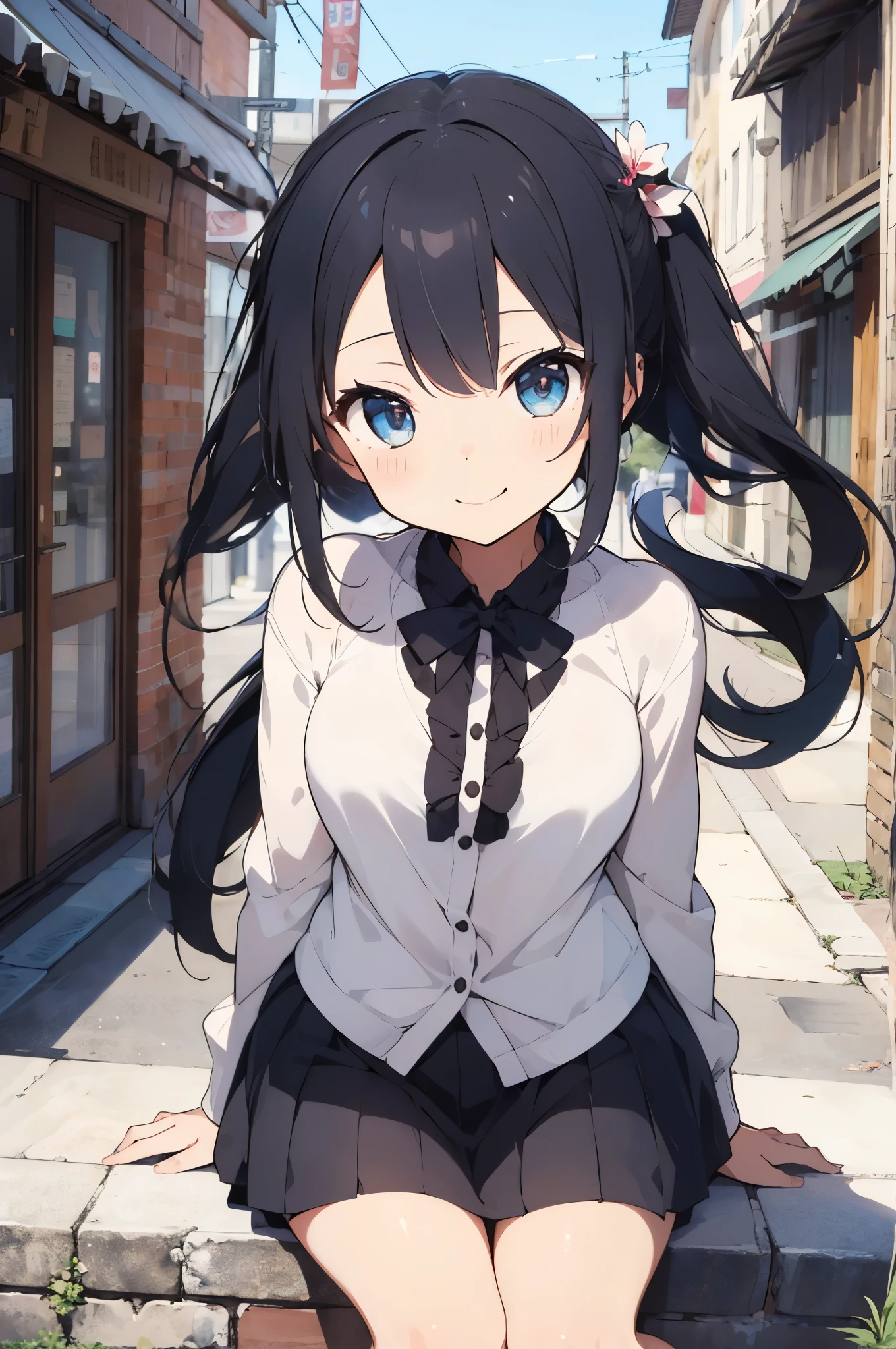 masterpiece, best quality, ultra-detailed,(),sel anime, ,anime moe art style,animated style illustration, (beautiful eyes), ((cute)), cute, (lovely),, , ,,, (lolihighly detailed beautiful face and eyes:1.2), shiny skin, ,ultra high res, absurdres,, official art,
(((2 girls))),Two goddesses sitting back-to-back.,full body,miniskirt,A magnificent palace,smile