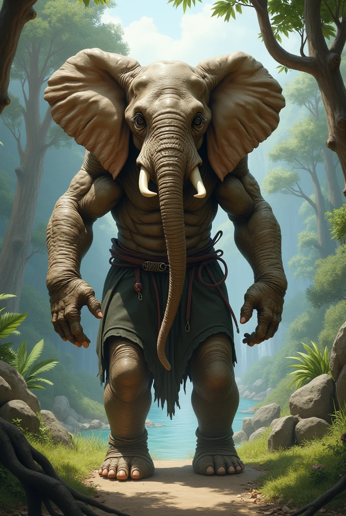 Make elephant and human fusion
