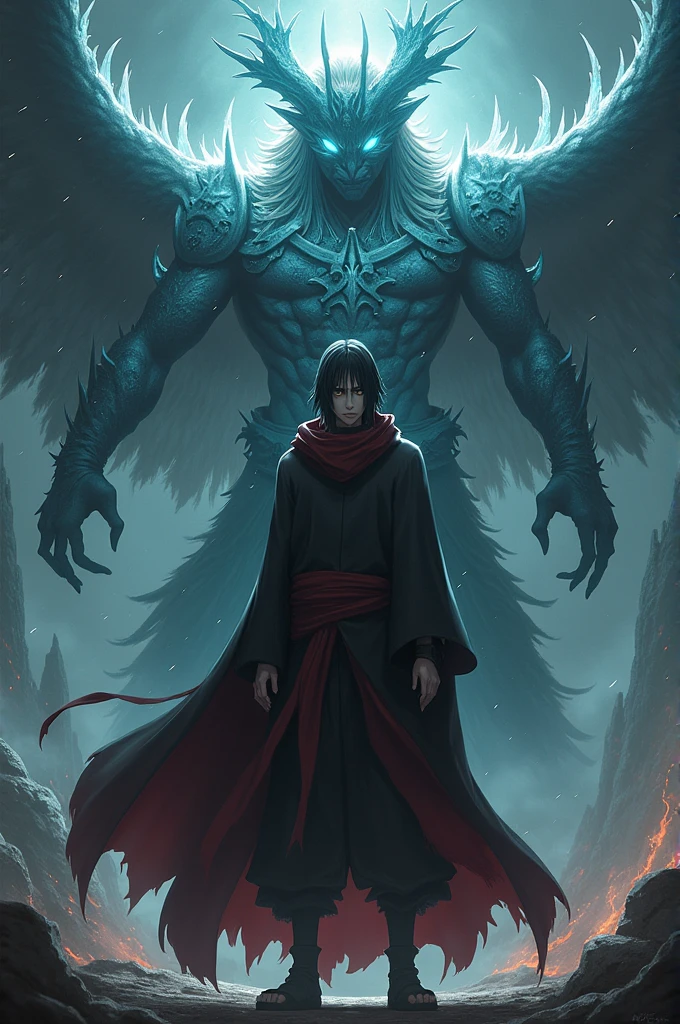 Reanimated itachi with susanoo photorealish:99.9