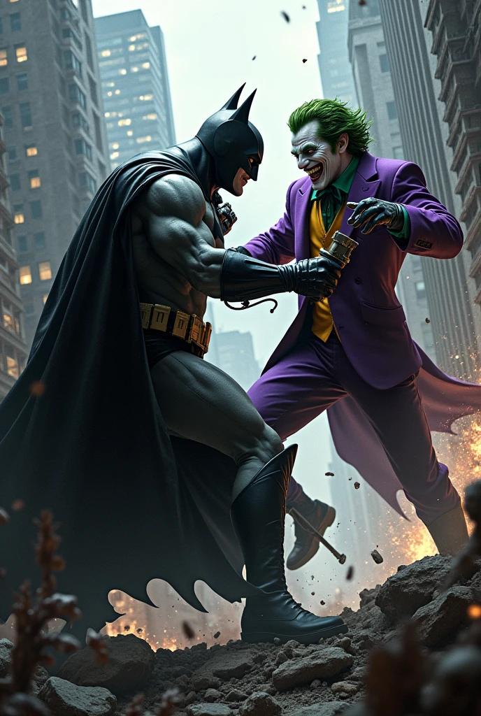 Batman vs Joker fighting
