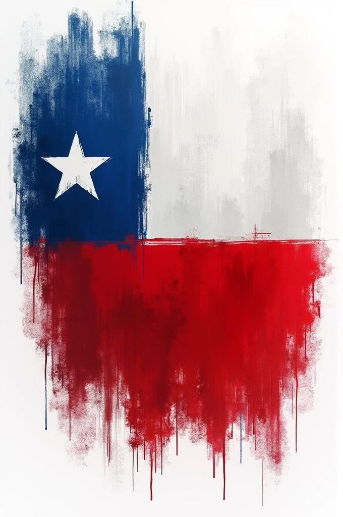 The Chilean flag divided into three