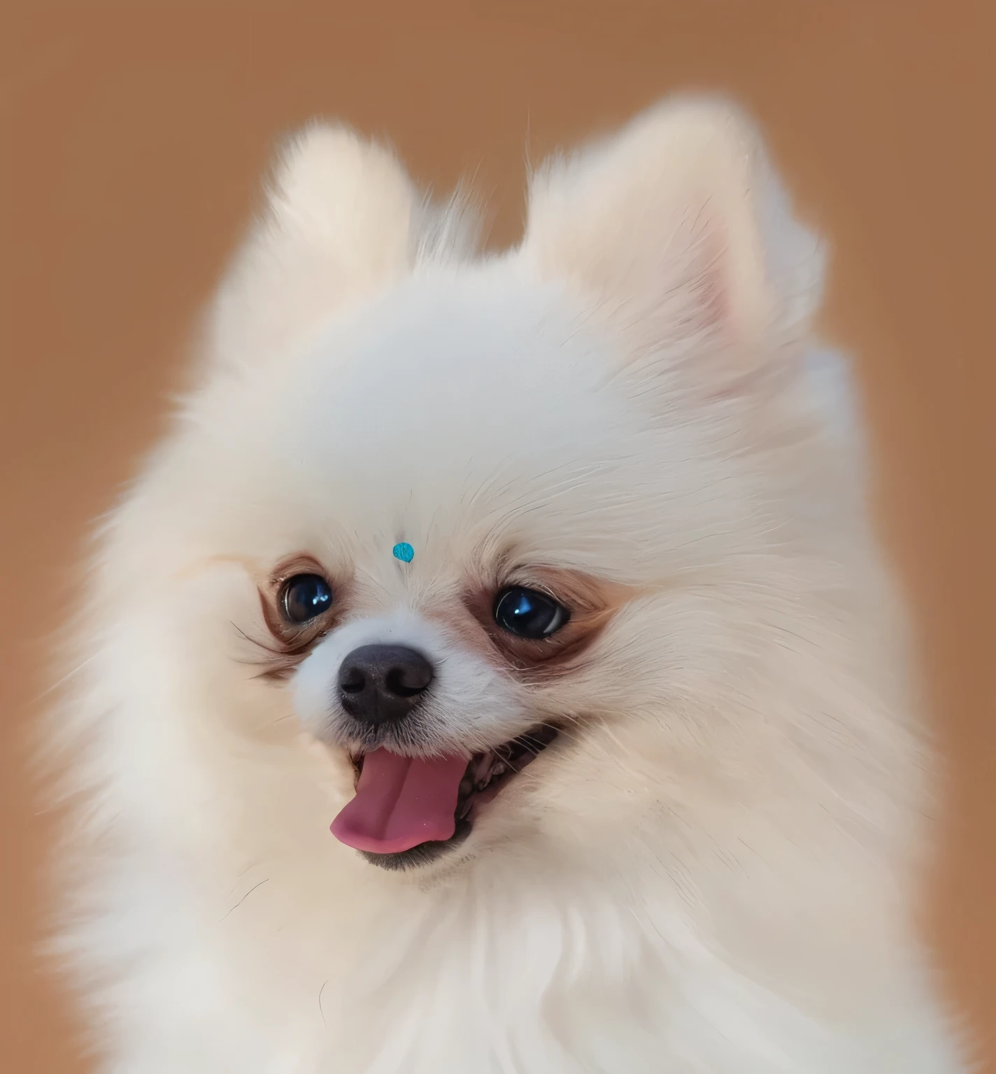 a very cute furry dog, hairs drawn like cartoon, perfectly drawn eyes, eyes like a cartoon drawing, beautiful eyes, perfect eyes, she is very happy, she is smiling, the image is very detailed