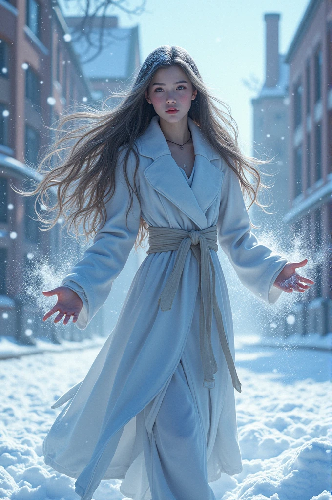 Long-haired high school girl has the power of snow, relaism