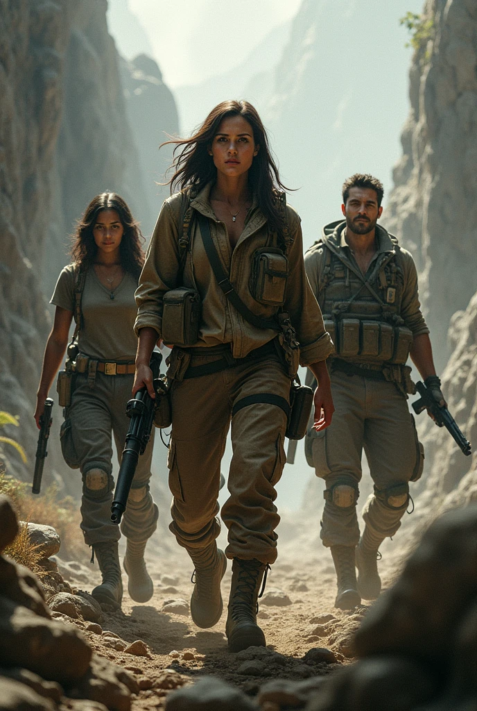 Determined to save Tim( lily's partner) Lily (the archeologist) and Carlos (the local guide) teams up with Dante (the mercenaries' captain).