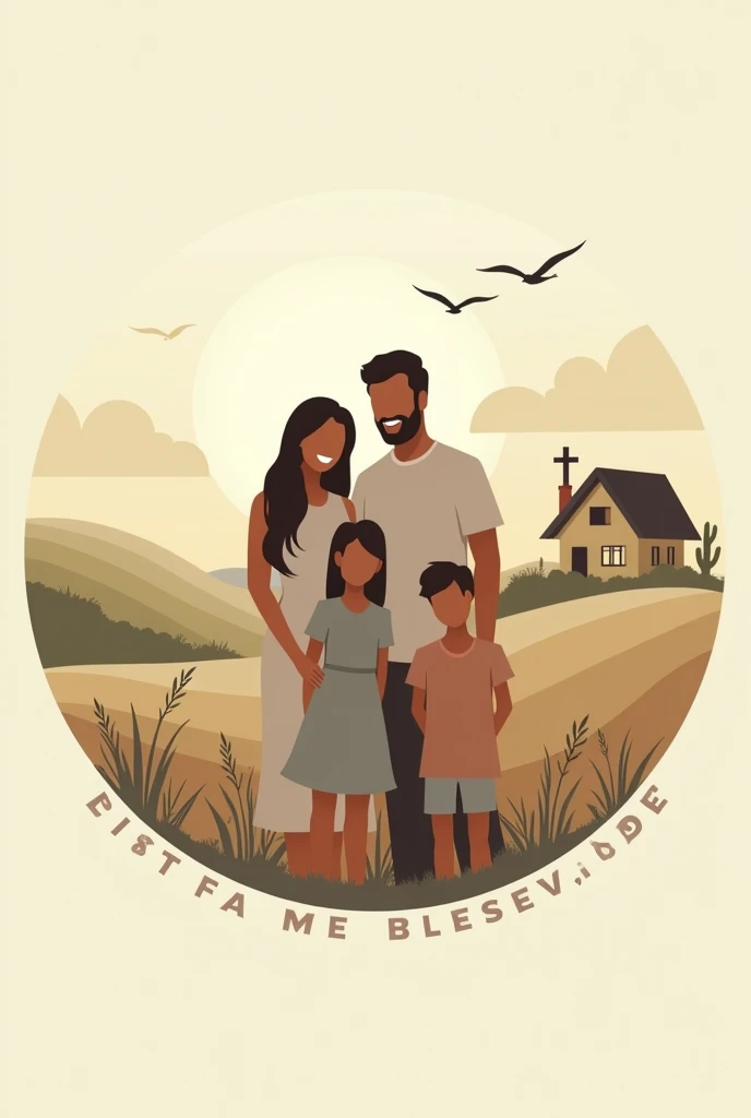 create a logo representing a blessed Christian family home