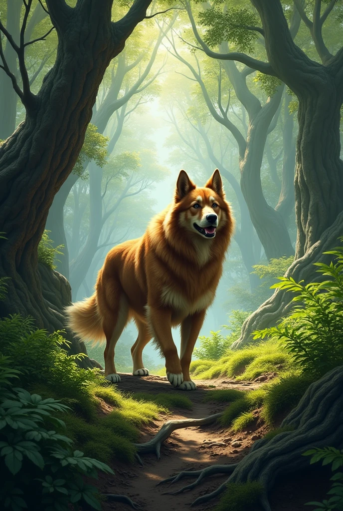 Dog in a forest