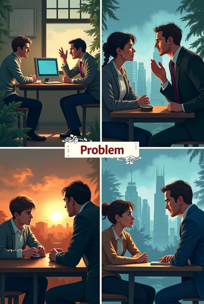 Make a four pics one word game for the word problem