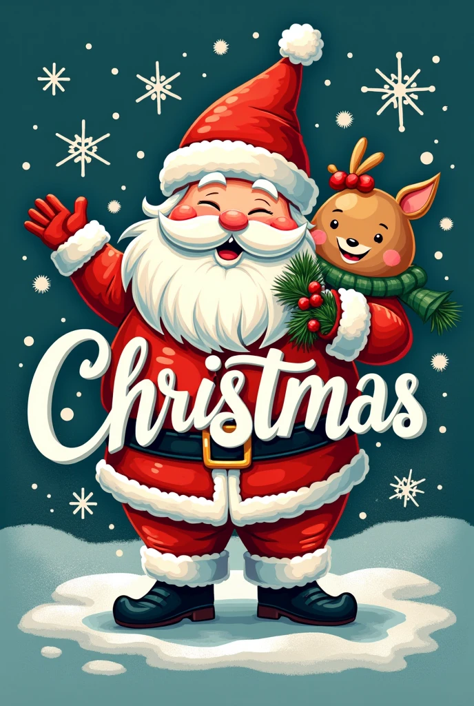 Let me design a typography & illustration t-shirt Design on the topic "Christmas"
