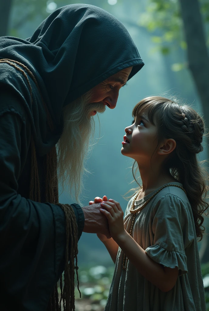 The girl trying to reason with the witch, showing compassion.