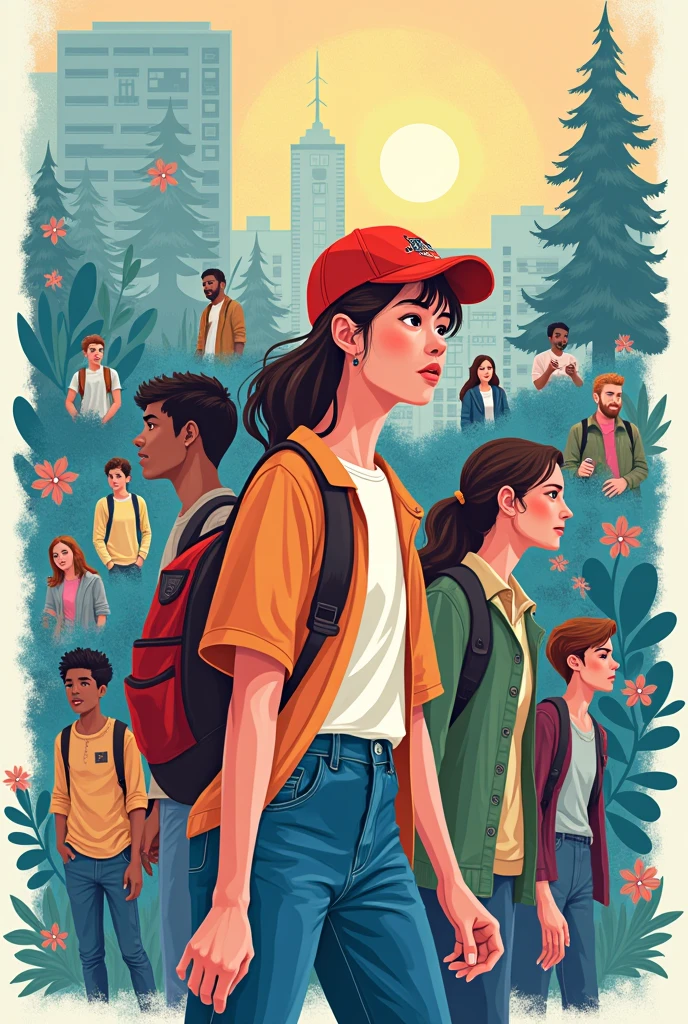 Make me a prevention and manangement of adolescence concern into a poster like drawing