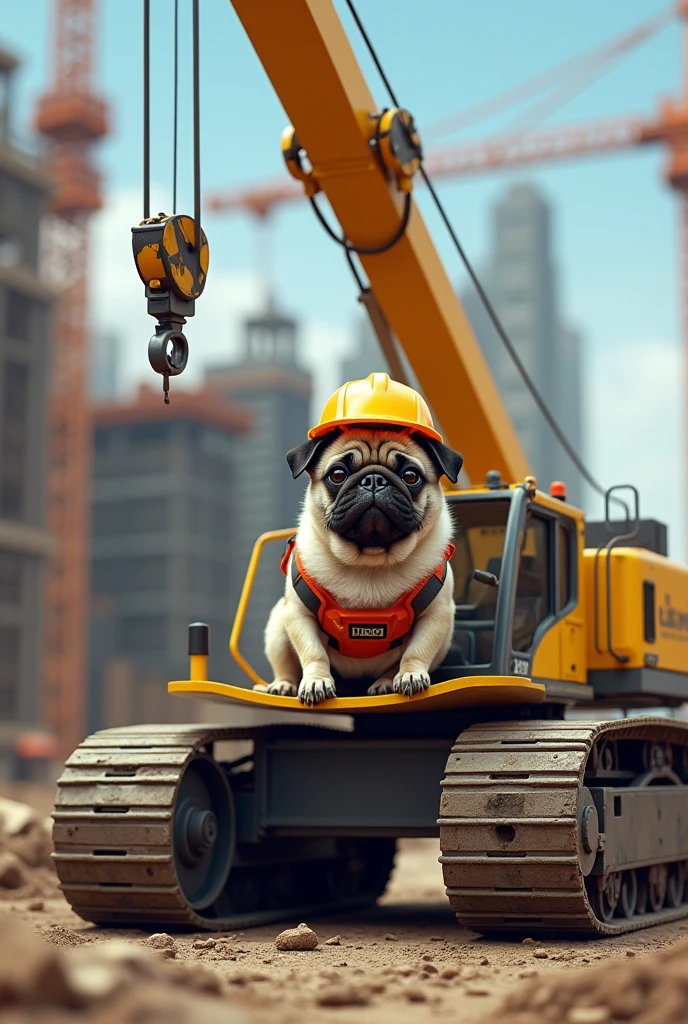 a pug dog crane operator liebherr LR 1600