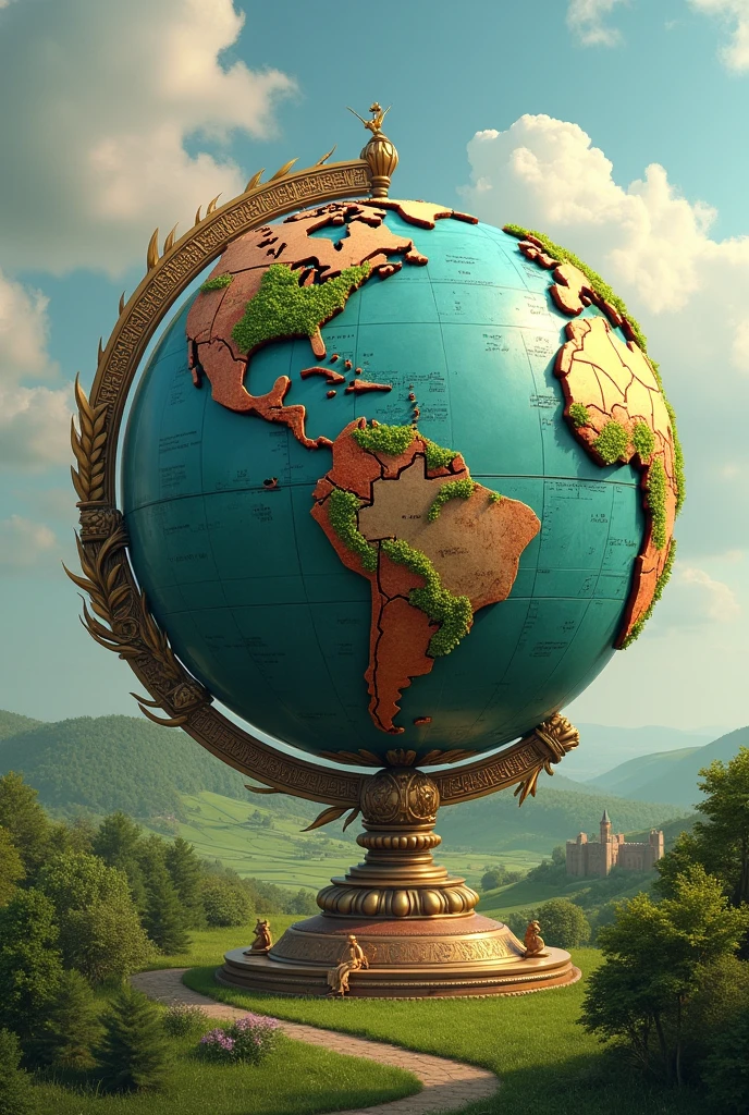 Make me a globe that symbolizes agriculture as a main theme and make it like a university and must be meaningful