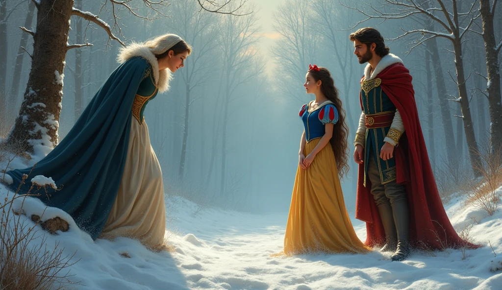 justice、punish、終わり 継母がpunishを受け、Snow White and the prince are happy